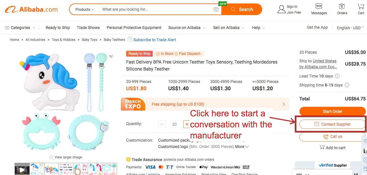 alibaba to amazon fba