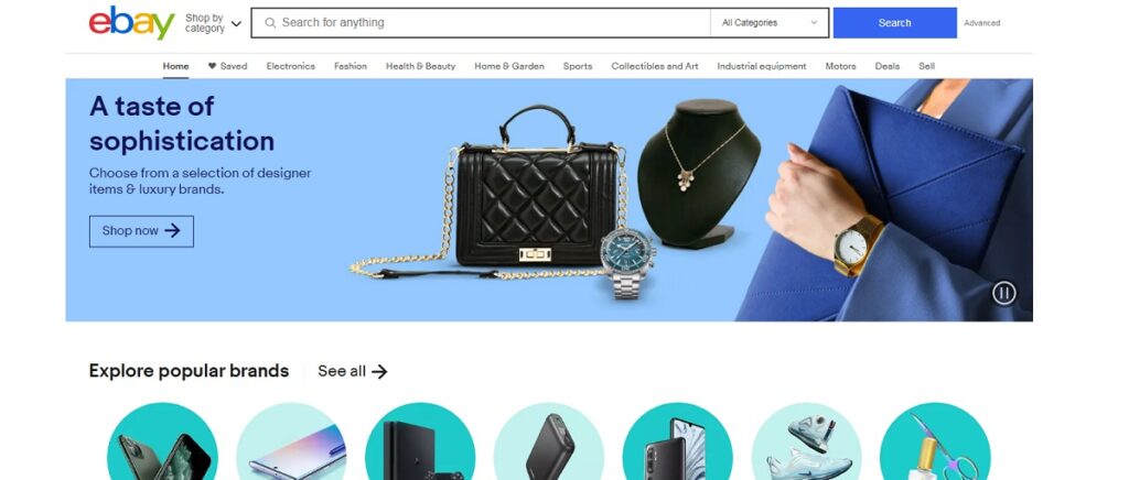 eBay landing page