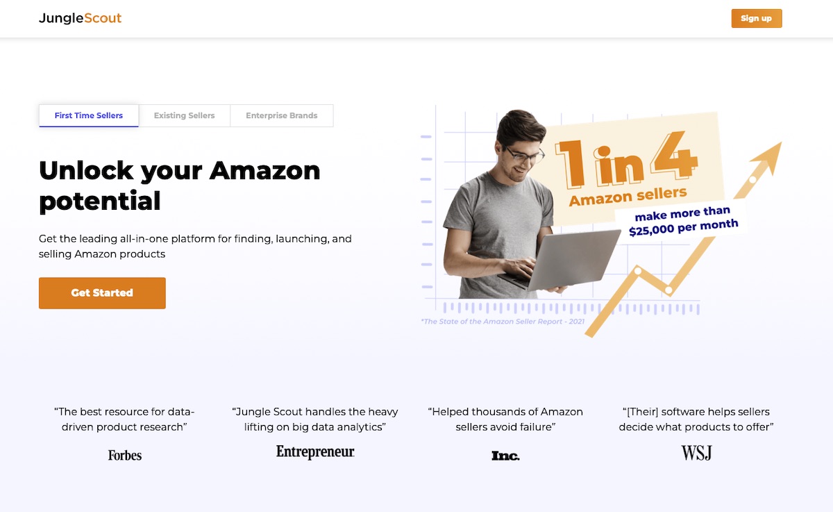 Jungle Scout landing page