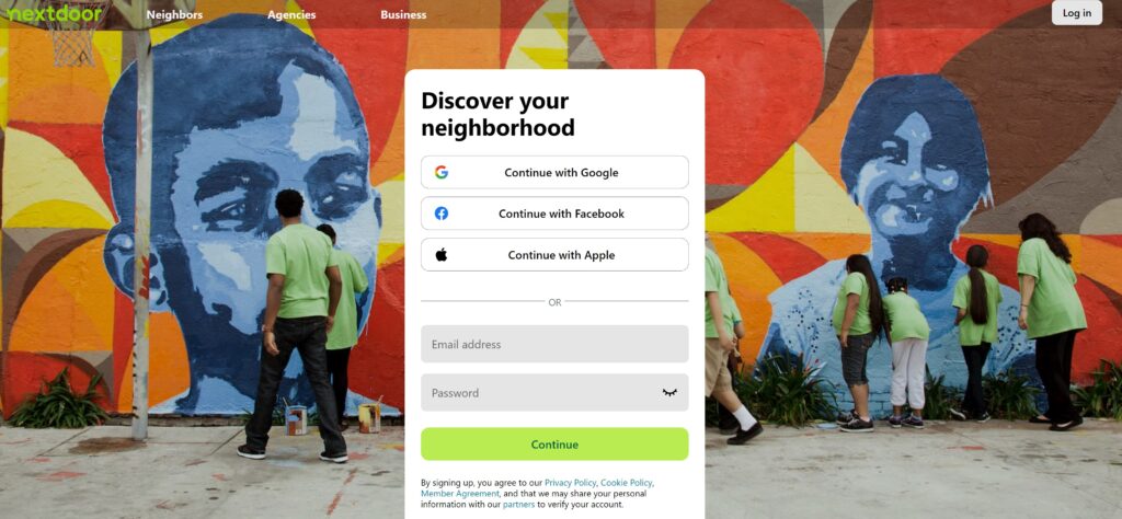 Nextdoor homepage