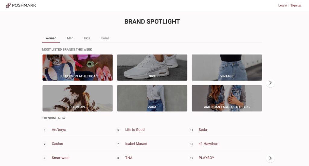 Poshmark homepage