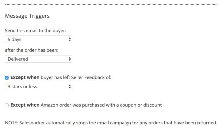 Salesbacker Triggers