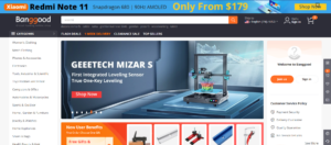 Screenshot of the Banggood homepage.