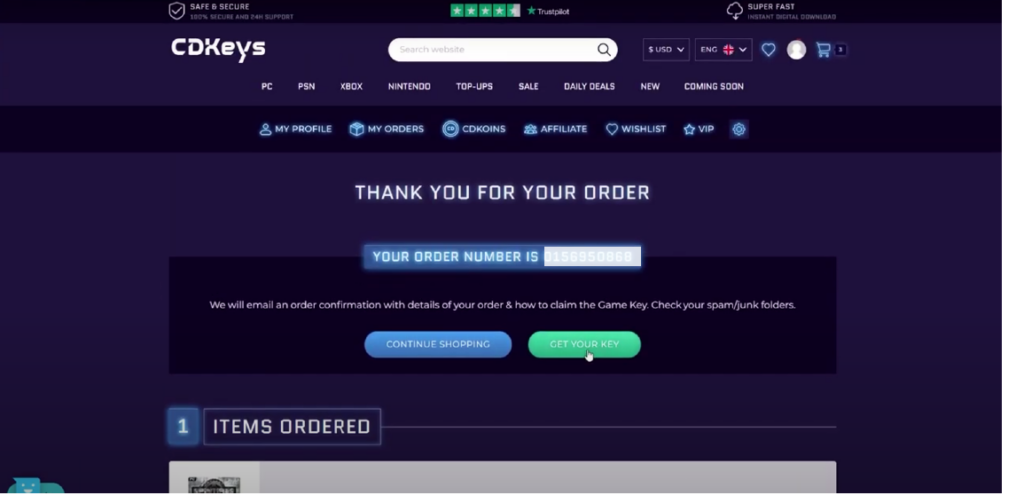 CDKeys checkout page