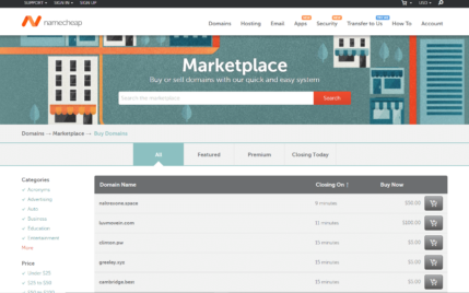namecheap screenshot
