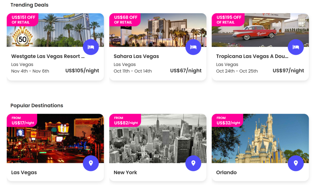 is snaptravel legit - trending deals screenshot