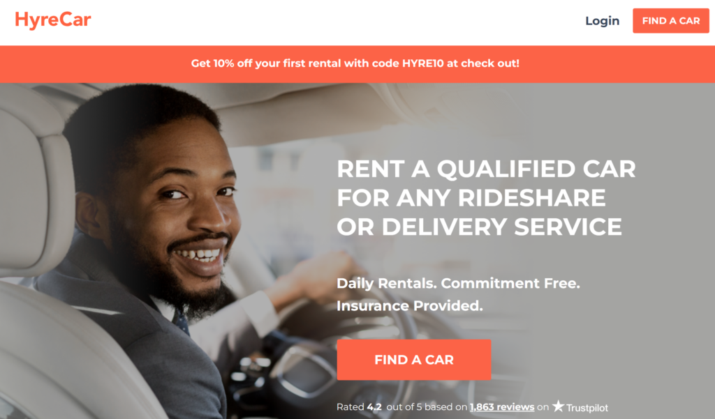 is turo legit - alternative hyrecar homepage screenshot